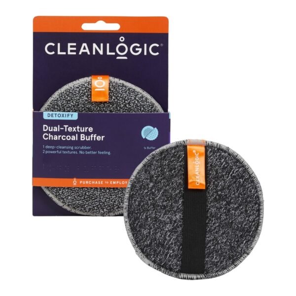 Cleanlogic Detoxify Dual-Texture Body Buffer, Charcoal-Infused Exfoliating Body Cleanser