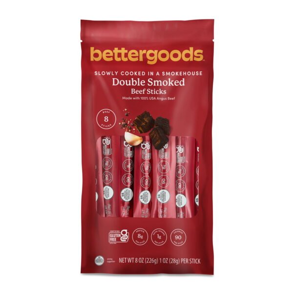 bettergoods-Double-Smoked-Beef-Sticks-8-oz_294b0f07-5759-4da1-bdb4-03d41f6ee660.89cc657d58ba7572eecd6440125452d2.jpeg bettergoods Double Smoked Beef Sticks, 8 oz