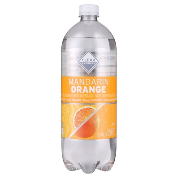 (12 pack) Clear American Mandarin Orange Flavored Sparkling Water, 33.8 fl oz Bottle
