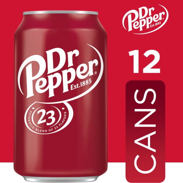 Dr Pepper Soda Pop, 12 fl oz, 12 Pack Cans