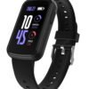 iTech Active 4 Unisex Adult Smartwatch Fitness Tracker, Black, Silicone Strap