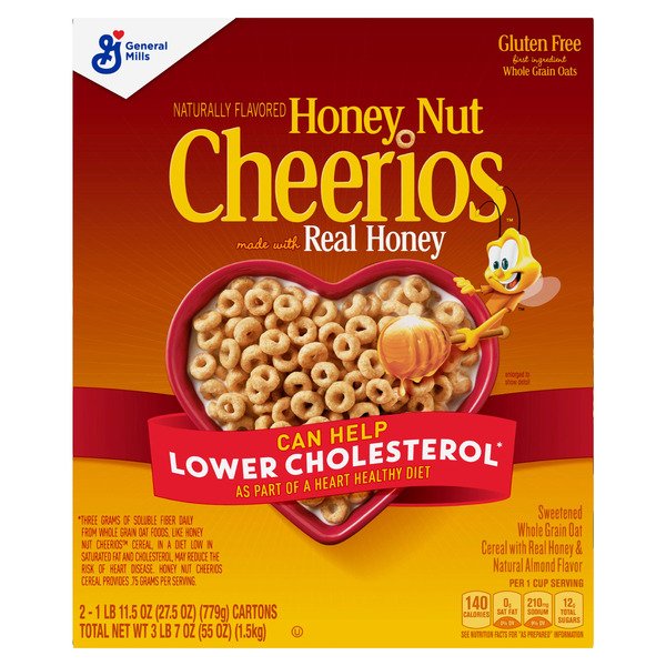Honey Nut Cheerios Cereal Value Pack – 2 Boxes (2 x 27.5 oz)