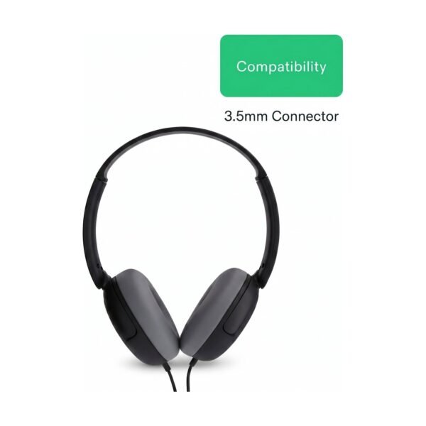 zues-centered-3991 onn On-Ear Headphones with 3.5 mm Connector, Black